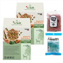 더독 닥터소프트 사료 1+1 1.2kg 3kg 노령견 소프트사료 + 간식 기획세트, (1+1)야채 다이어트 전견 1.2kg + 아침애