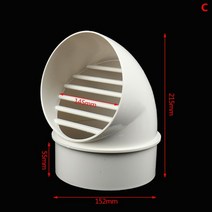 환풍기 창문 화장실 댐퍼 힘펠 휀 주방 후드 새로운 pvc 환기 배기 그릴 라운드 벽, c