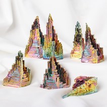 비스무트 무지개금속 인테리어 돌 과학 광물 광석, 오색컬러