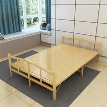 대나무 낮잠 원목 침대 평상 접이식 야외 침대 의자, 120x197cm 옅은 색