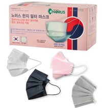 노러스 한지 필터 마스크 50매 국내산 숨쉬기편한 5중구조 한지마스크, 핑크