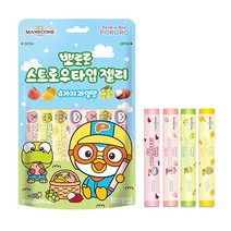 (최신제조) 뽀로로 스트로우타입 젤리 4가지과일맛, 200g, 4개