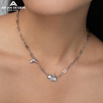 실버 목걸이여성쇄골순수Fritillaria조커 화이트목걸이인목걸이쥬얼리유니콘패션스타일과 바람싱글 혼무지개S925
