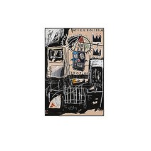 Jean-Michel Basquiat 장 미쉘 바스키아 작품 / 호텔 카페 거실에 걸면 좋은 캔버스 그림액자 24, 밝은우드
