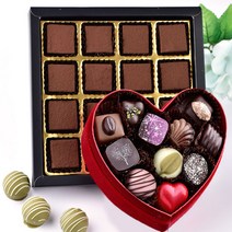 파베 생초콜릿과 트러플 초콜렛2단 발렌타인데이 화이트데이 감사 고백 선물용 고급 명품 수제 초콜렛 선물 세트, 1세트, 더하트 수제초콜릿과 파베생초콜릿