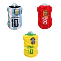 볼독 강아지고양이 나시티셔츠 중형견옷 대형견옷웰시코기옷 티셔츠, 아르헨티나+스페인+브라질