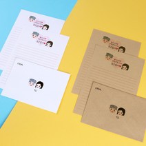해병대 꾸나 캐릭터 제작편지지 / 곰신 군인 편지지, 편지지 10장, 크라프트