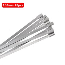 배기 포장 울타리 실외 캐노피 용 10 개 스테인레스 스틸 케이블 타이, 4.6x150mm