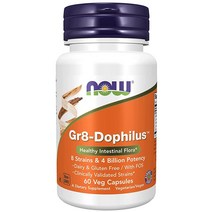 미국 NOW Gr8-Dophilus 보충제 8가지 변형 및 40억 가지 효능 선반 안정성 채소 캡슐 60개