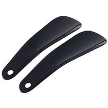 1/2pcs 구두 뿔 전문 검은 Plastick 경적 숟가락 모양 구h 주걱 기중 장치 유연한 튼튼한 슬립 16cm, 2개-BK 2
