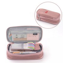 정품 ANGOO 대형 확장필통 펜 파우치, 핑크