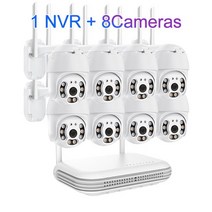 쇼뱅 야간 감시장비Techage-8CH 3MP PT 무선 보안 키트 방수 인간 감지 CCTV 비디오 기록 Wifi 보안 카메, 04 8CH and 8 Cameras_01 없음, 1개