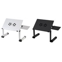 베드테이블 TRANSFORM 팬탑재/접이식테이블 좌식테이블 침대책상, 색상:블랙