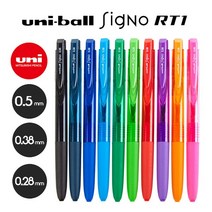 유니 시그노 RT1 볼펜 노크식 0.28, 0.28 블랙, 1개