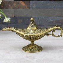 1PC 알라딘 램프 전통 할로우 아웃 페어리 테일 매직 알라딘 소원 램프 차 주전자 빈티지 레트로 홈 인테리어 액세서리, 버건디
