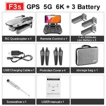 드론낚시 f3 drone 4k profesional gps 5g wifi 6k hd, f3-gps-6k-3b