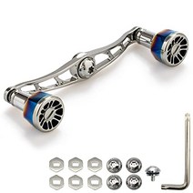 HEIGHTEN 115mm 베이트 릴 핸들 8색 70항공 알루미늄제 시마노 다이와 아부가르시아 통용 베이트릴용 Engine (건메탈(노브)＆건메탈(핸들) 115mm) (66)