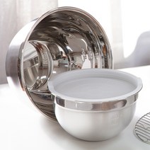스텐 깊은 믹싱볼 눈금표기 반죽 베이킹 볼 제과 제빵, 뚜껑x