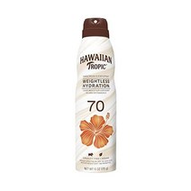 하와이안 트로픽 웨이트리스 하이드레이션 선스크린 스프레이 SPF 70 6oz | 하이 옥시, 6 Ounce (Pack of 1)