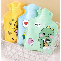 베이직 보온 난로 팩 여성용 보온물주머니 양면 온찜질 냉찜질 500ml, 그레이_곰돌이, 1개