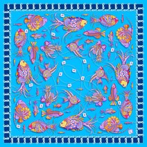 마우리치오 비니 아쿠아살라타 스카프, one size, 라이트블루