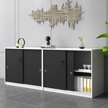 서류 캐비닛 우드 슬라이딩도어 서랍 회사 테이블, 1000x400x800  호두