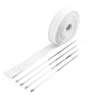 보온재테이프D7WD 1 ''x 16FT 배기 히트 랩 롤 유리 섬유 오토바이 매니 폴드 헤더 파이프 테이프, 02 White