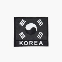 태극기약장 KOREA 검정 벨크로 군인 와펜 군인가방 패치
