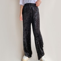 여자 와이드 벨벳 슬랙스 밴딩 팬츠 앵글