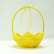 한소픈 리본 마바구니 부활절바구니 꽃바구니 부활절 소품 부활절꾸미기 화분바구니, 옐로우