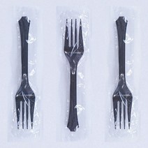 테이크아웃 포크숟가락 개별 비닐포장 블랙 100×2개, 쿠팡 1