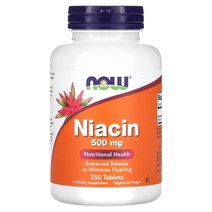 NOW Foods 나우푸드 니아신 니이아신 Niacin 500mg 250정 Tablets 스테아르산 결정섬유소 하이프로멜스 stearic acid microcrystalline