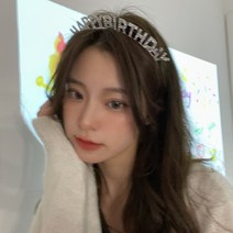파티아일랜드 큐빅생일머리띠, 골드, 1개