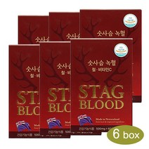 UBbio 뉴질랜드 숫사슴녹혈 STAG BLOOD / 철분 비타민C 녹용 초유, 6박스 (12개월분)