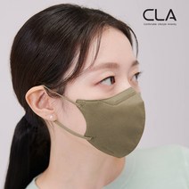 CLA 슬림핏 대형(남성권장) 새부리형 2D 컬러 국산 4중 MB필터 마스크, 25매입, 1개, 카키