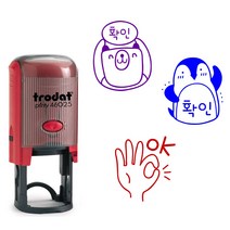 [자동스탬프] Trodat 동물캐릭터 OK.확인.검도장 (46025), 디자인5.고양이(검), 바이올렛(청보라)