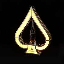 클럽 샴페인 양주 조명 LED 돔페리뇽 진열대 보관함, 아크릴 스페이드 바 컬러풀 라이트