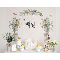[소장용] 반납없는 셀프 돌상 100일상 상차림 키트 첫돌 백일, 09. 비밀의정원_현수막  포함
