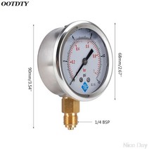 토르게이지 진공게이지 글리세린 채워진 압력 진공 화합물 게이지 68mm 다이얼 VAC 10000 PSI BTM GXMD, 400bar