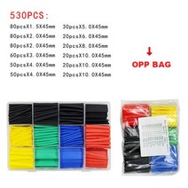530pcs 세트 폴리올레핀 수축 모듬 열 튜브 와이어 케이블 절연 슬리브 핸드, 04 530 PCS_01 OPP BAG