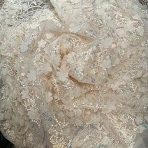 욕실 천장재 화장실 돔 인테리어 천장 1yard 130cm diy 수제 메쉬 자수 스팽글 3d 꽃 얇은 명주 그물 패브릭 diy 활 재료 장식 의류 공예품, 베이지, 130cm x1야드