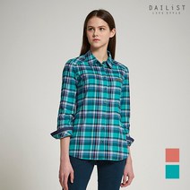 [올리비아로렌] 데님 배색 체크 블라우스_MDBNLWS1211