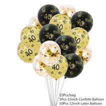 포토부스대여 40 년 생일 풍선 배너 소용돌이 나선형 장식품 사진 부스 촬영보조용품, 15개, 15개