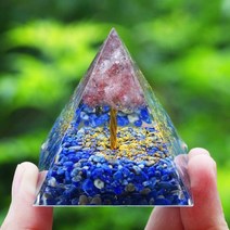 자수정 원석크리스탈 스톤 Orgone 피라미드 에너지 발생기 천연 자수정 페리도트 레이키 차크라 명상 도구, A05