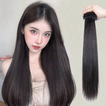 엔템 인모 긴머리가발 부분 정수리 가발 3p, 웨이브붙임머리3p-다크브라운-45