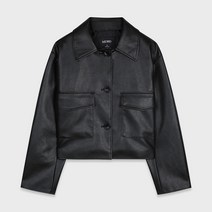 미쏘 여성용 아웃포켓 숏 레더 자켓