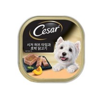 체중관리가능 호박 닭고기 애견용 시저캔 2개 파우치