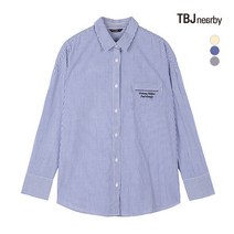 [TBJ] 여성 코튼 자수포인트 스트라이프 셔츠(T193SH610P)