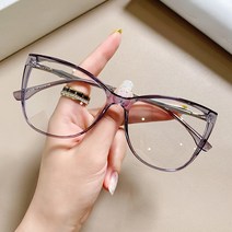 여성 초경량 투명 다색안경 엣지 캣츠아이 방청 TR90