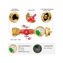 고저 가스 압력 게이지 레벨 표시기 폴 프로판 Lpg 병 실린더 실외 탱크 어댑터 커넥터, 한개옵션0